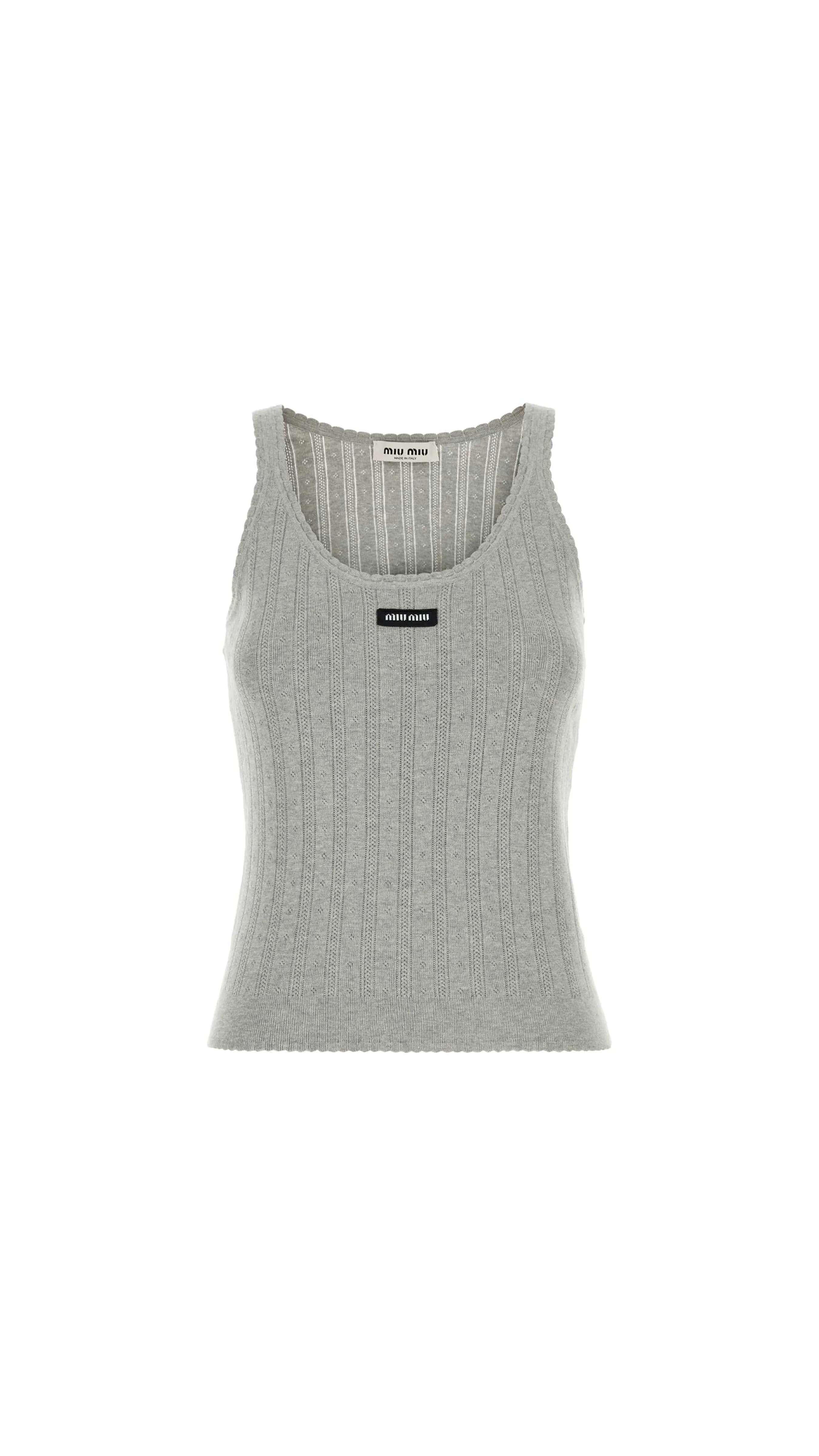 Cashmere and Silk Tank Top - Grey