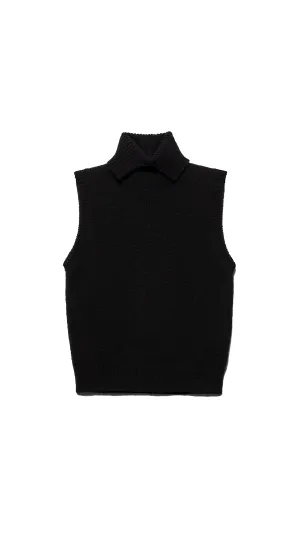 Cashmere Turtleneck Vest - Black
