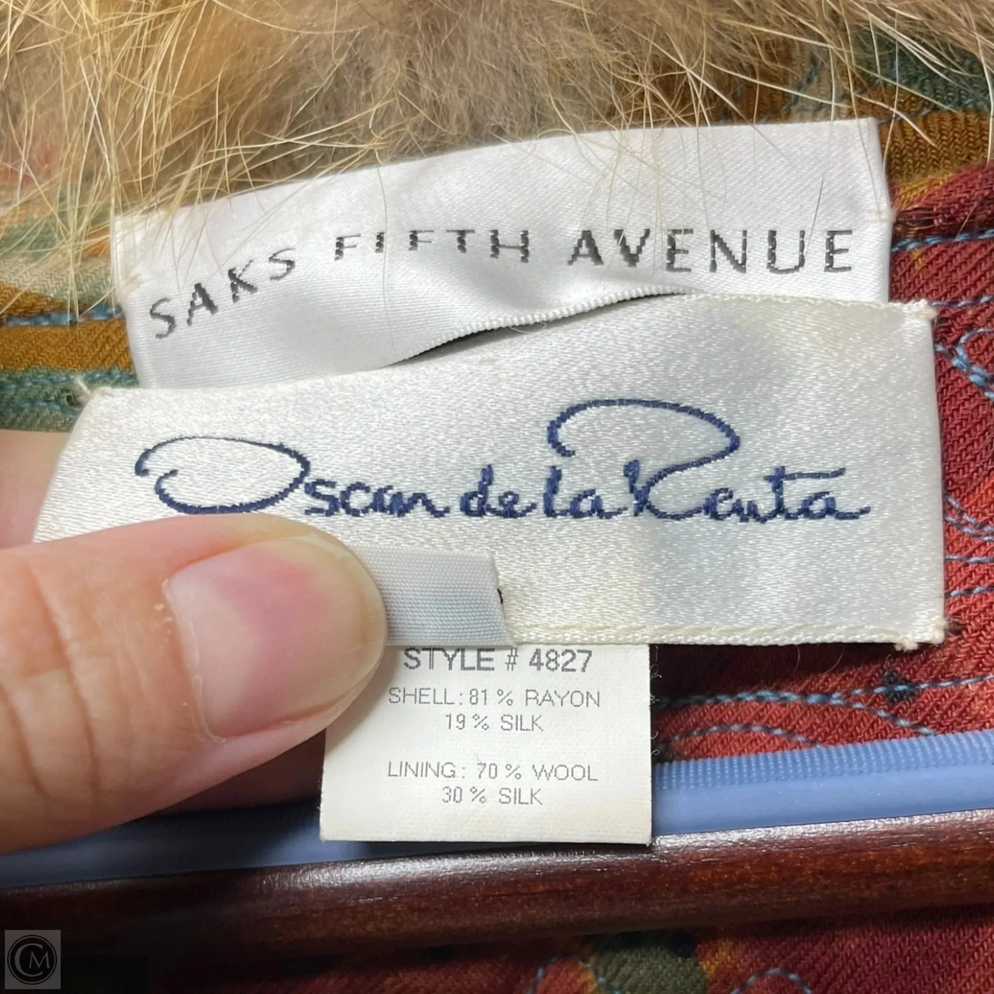 Coat Designer By Oscar De La Renta In Multi-colored. Size: 8