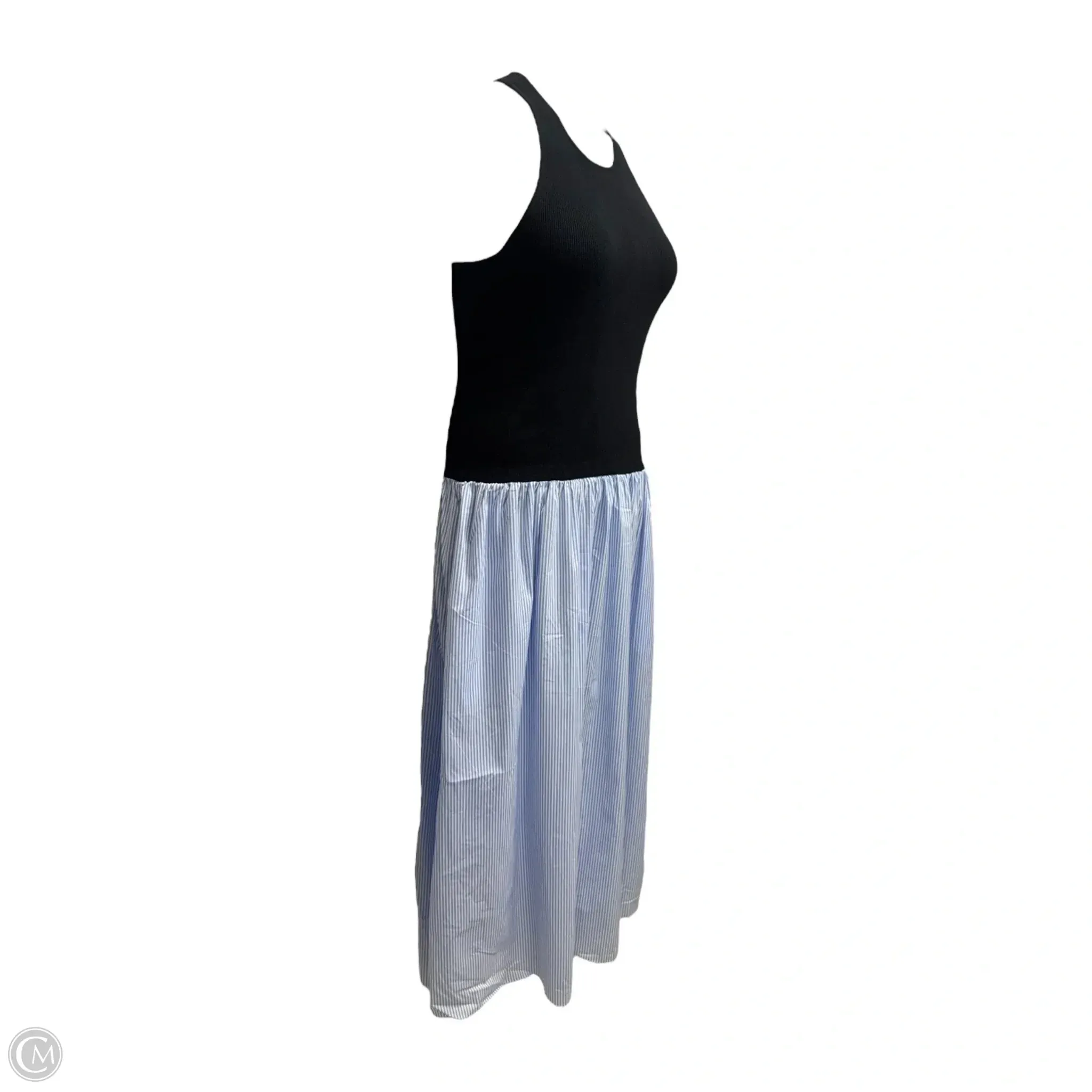 Cotton Cashmere Mixed Media Dress By Naadam In Striped Pattern. Size: M