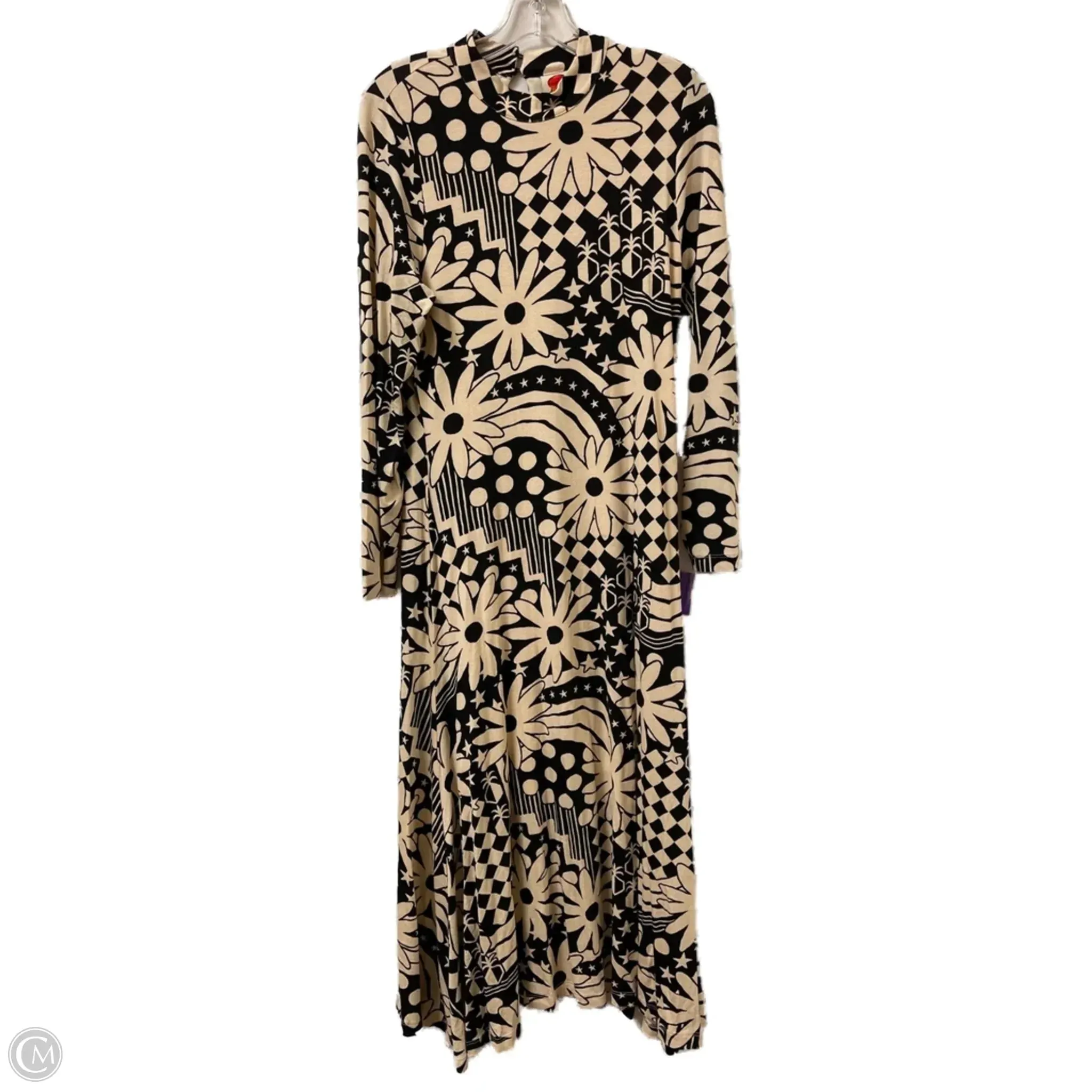 Dress Casual Maxi By Farm Rio In Black & Cream. Size: Mp