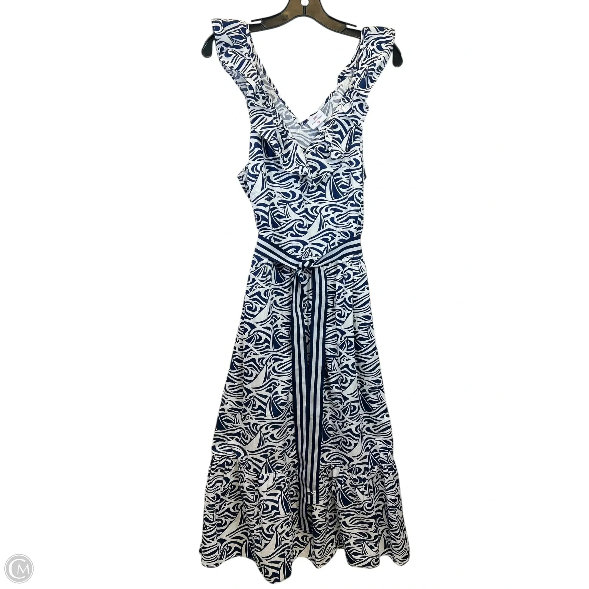 Dress Casual Maxi By Vineyard Vines In Blue & White. Size: 1x