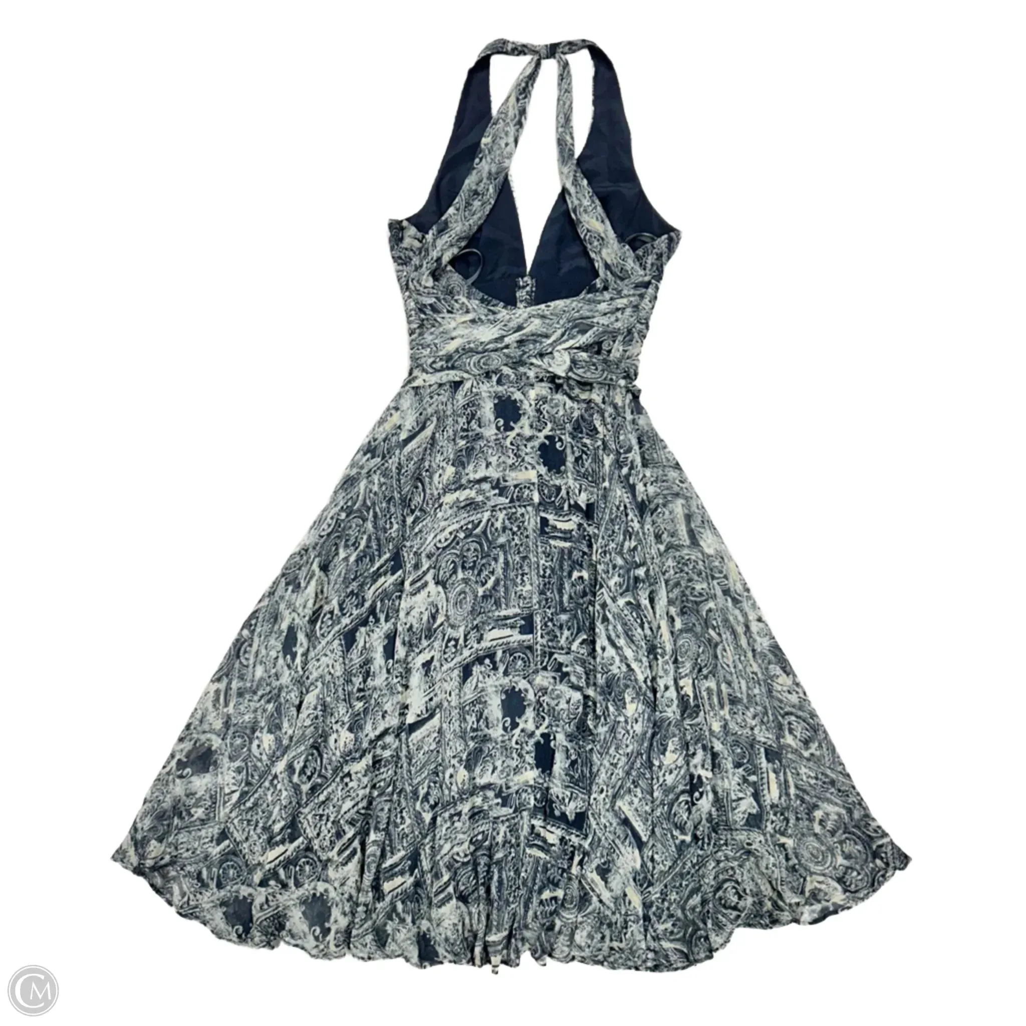 Dress Casual Midi By Bcbgmaxazria In Blue & Cream. Size: S