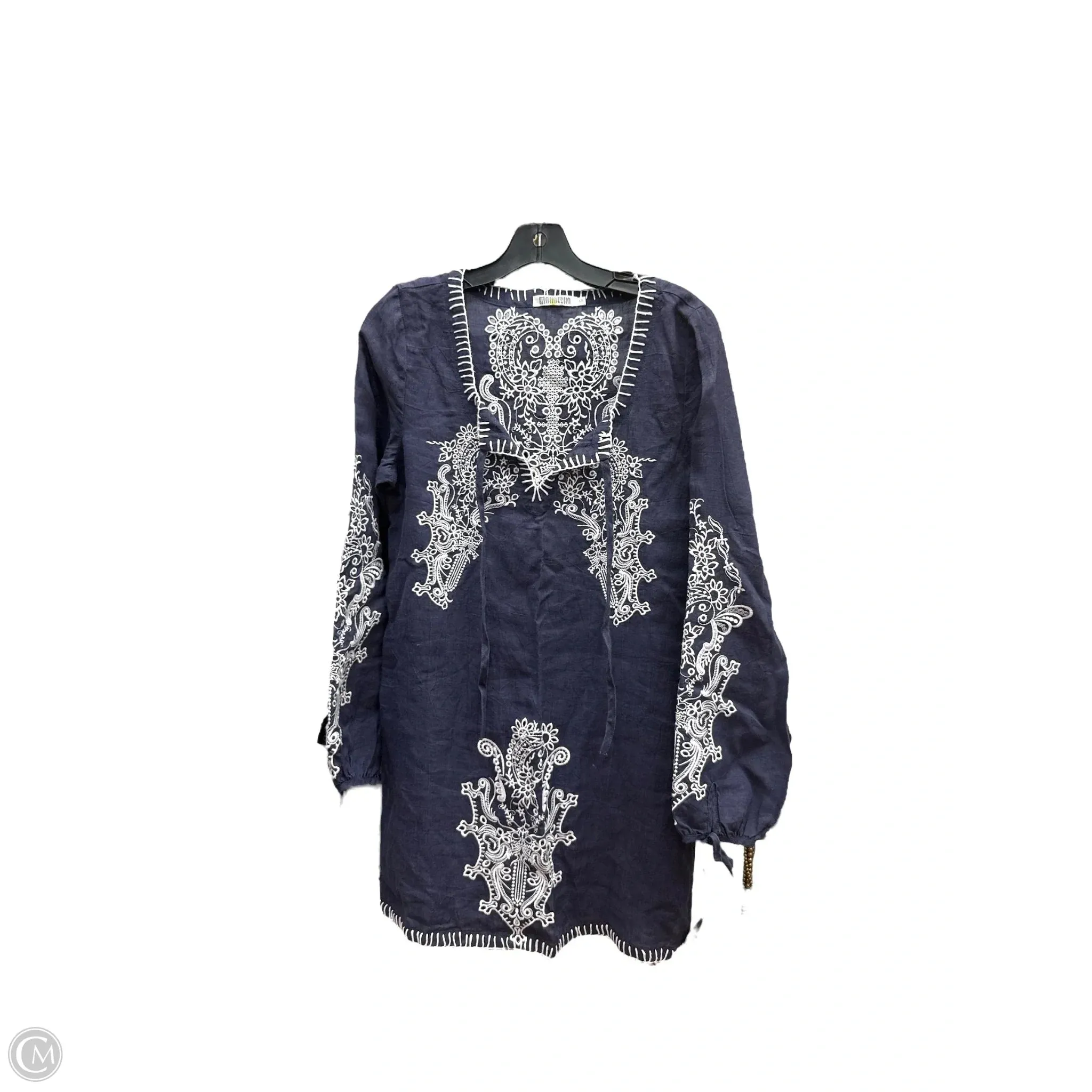 Dress Casual Midi By Monoreno In Blue & White. Size: S