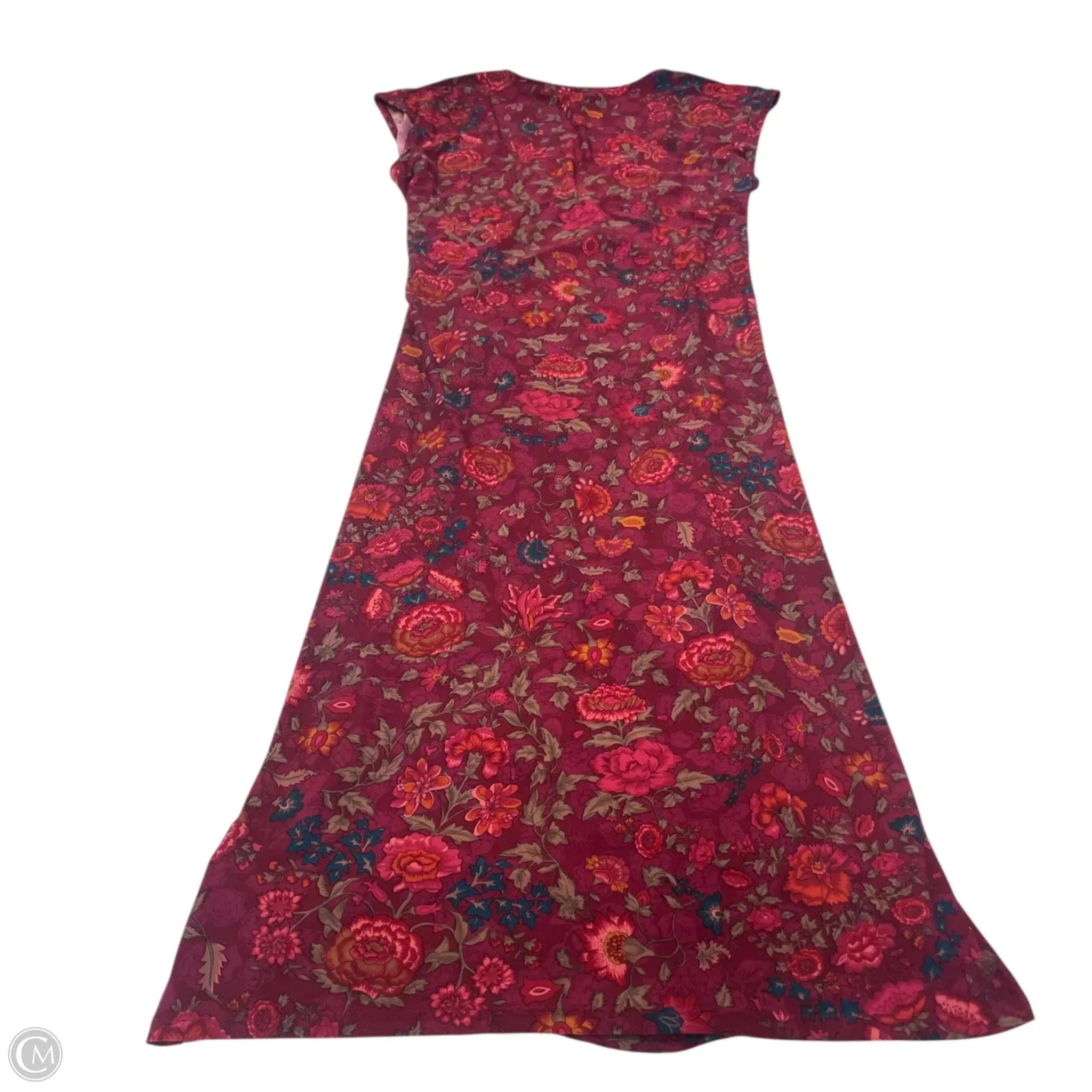 Dress Casual Midi By Ralph Lauren In Pink & Red. Size: L