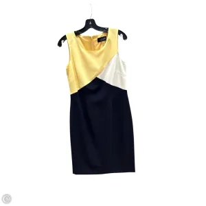 Dress Party Midi By Evan-picone In Blue & Yellow. Size: 4
