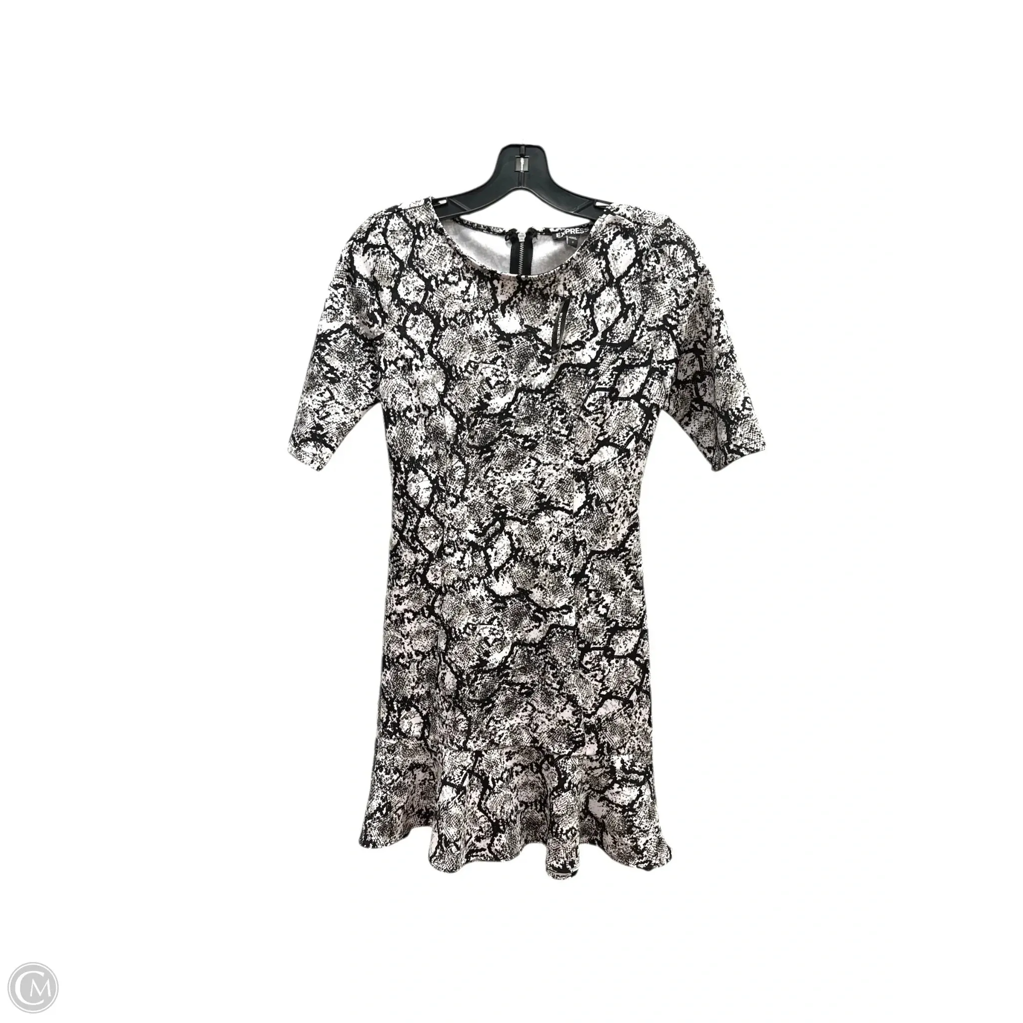 Dress Party Midi By Express In Black & White. Size: 2