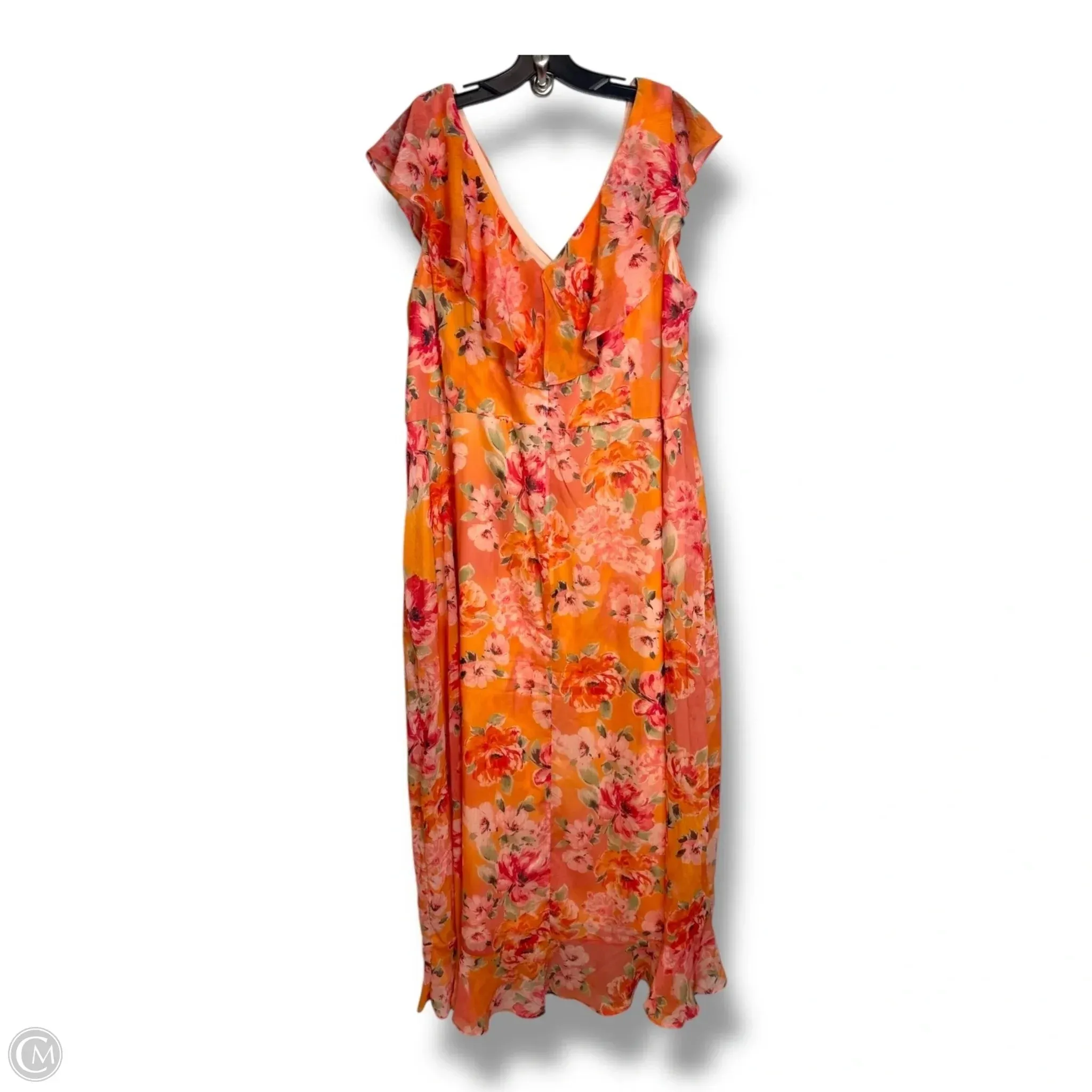 Dress Party Midi By London Fog In Orange. Size: 24