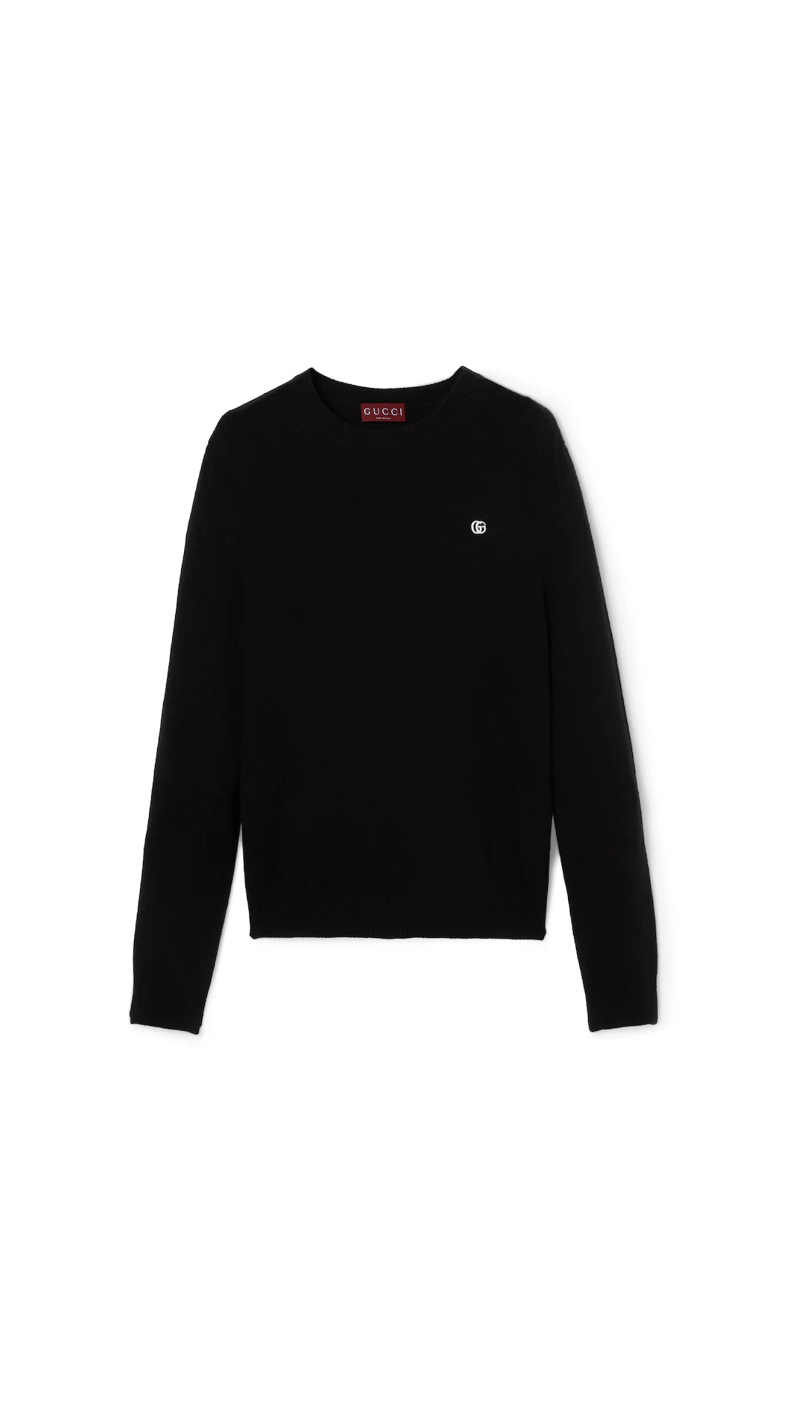 Embroidred Wool Cashmere Sweater - Black
