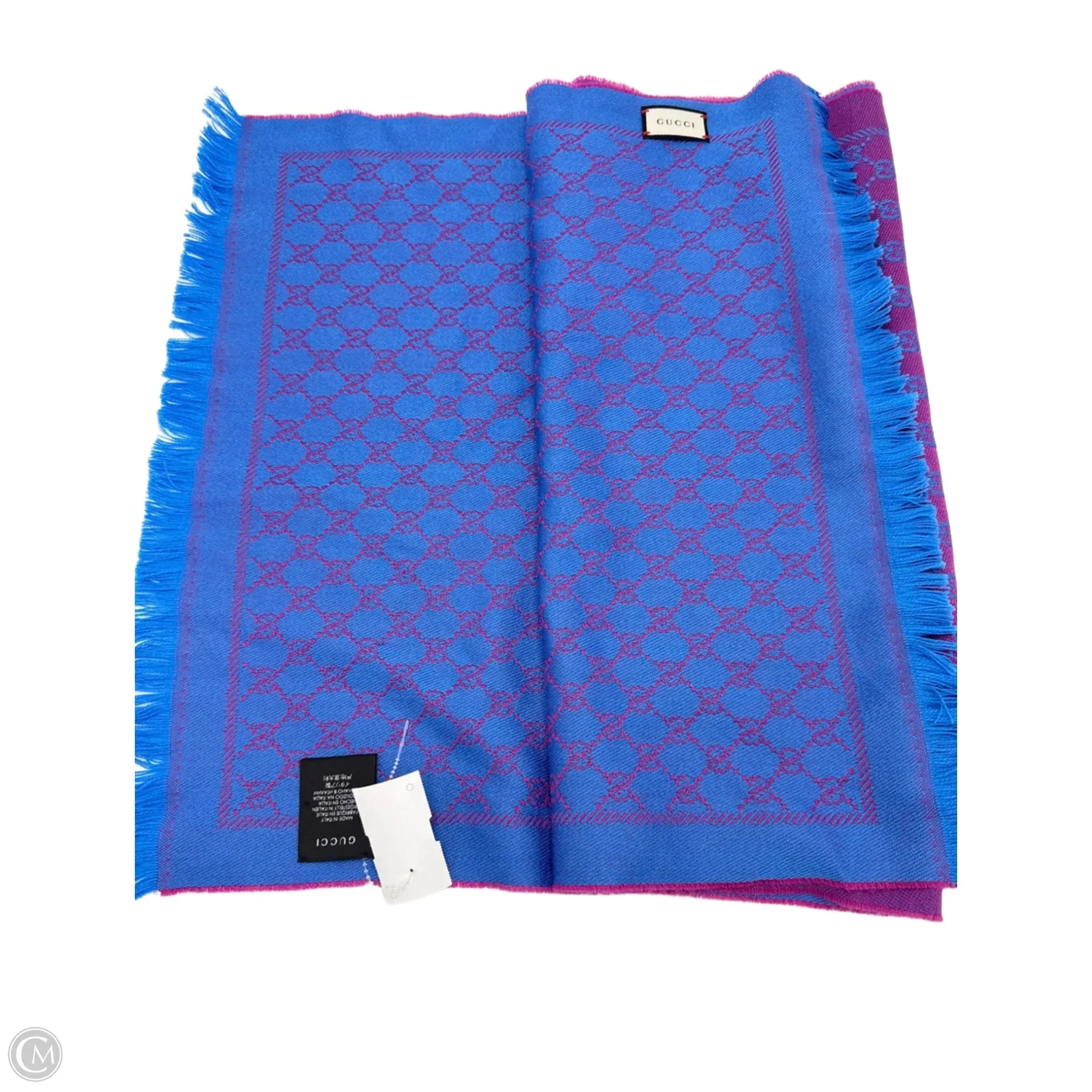 Gucci Wool GG Reversible Shawl Designer Luxury Scarf
