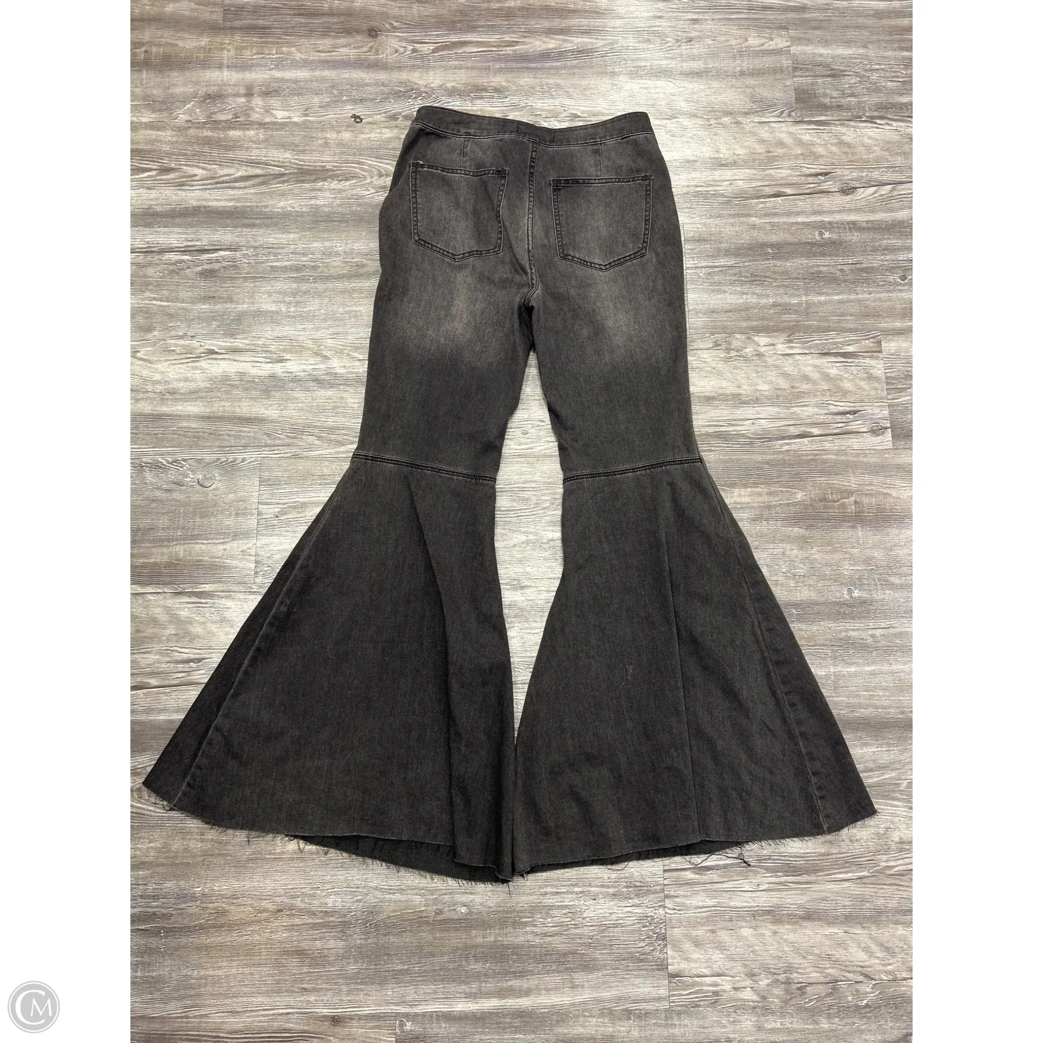 Jeans Flared By Free People In Black Denim. Size: 6