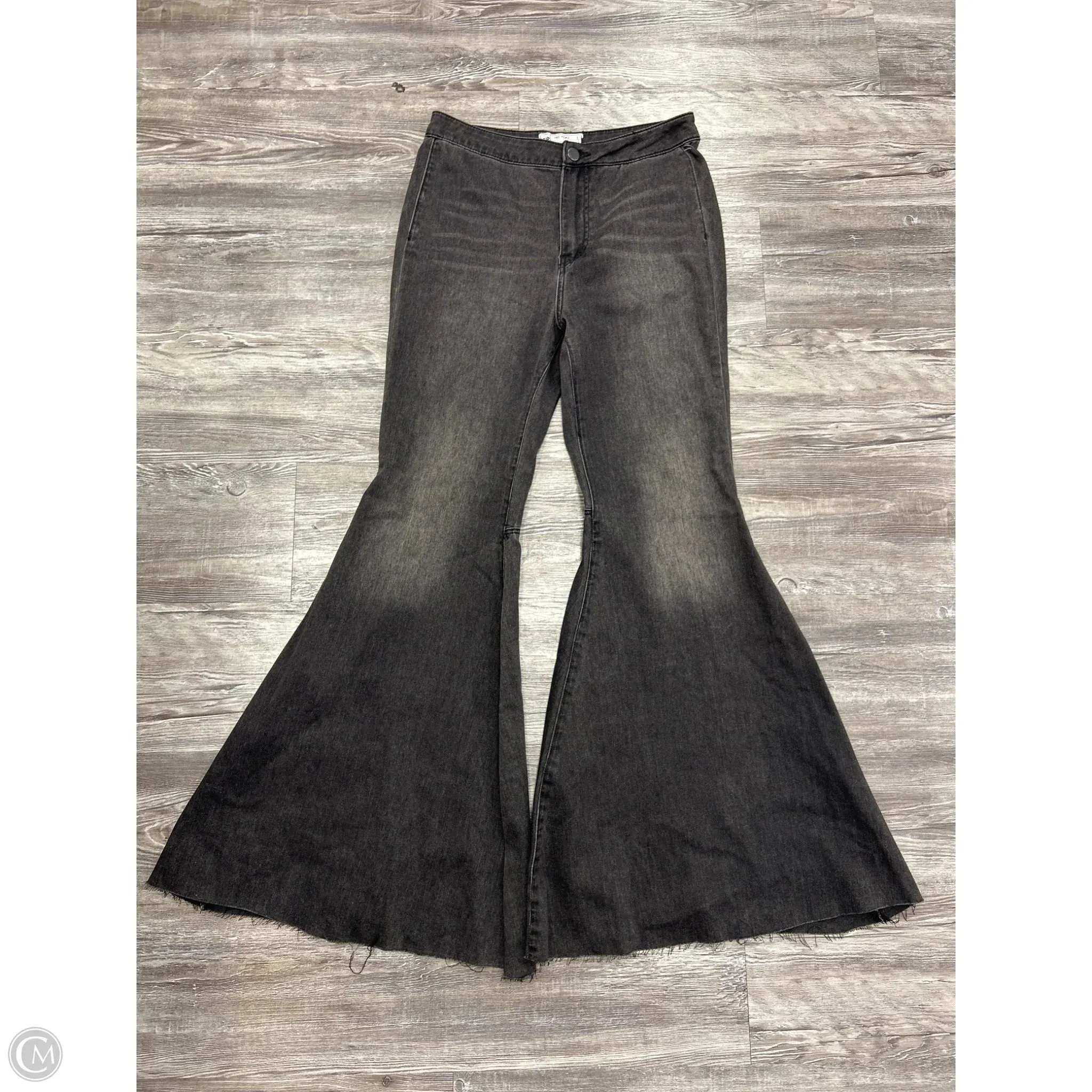 Jeans Flared By Free People In Black Denim. Size: 6