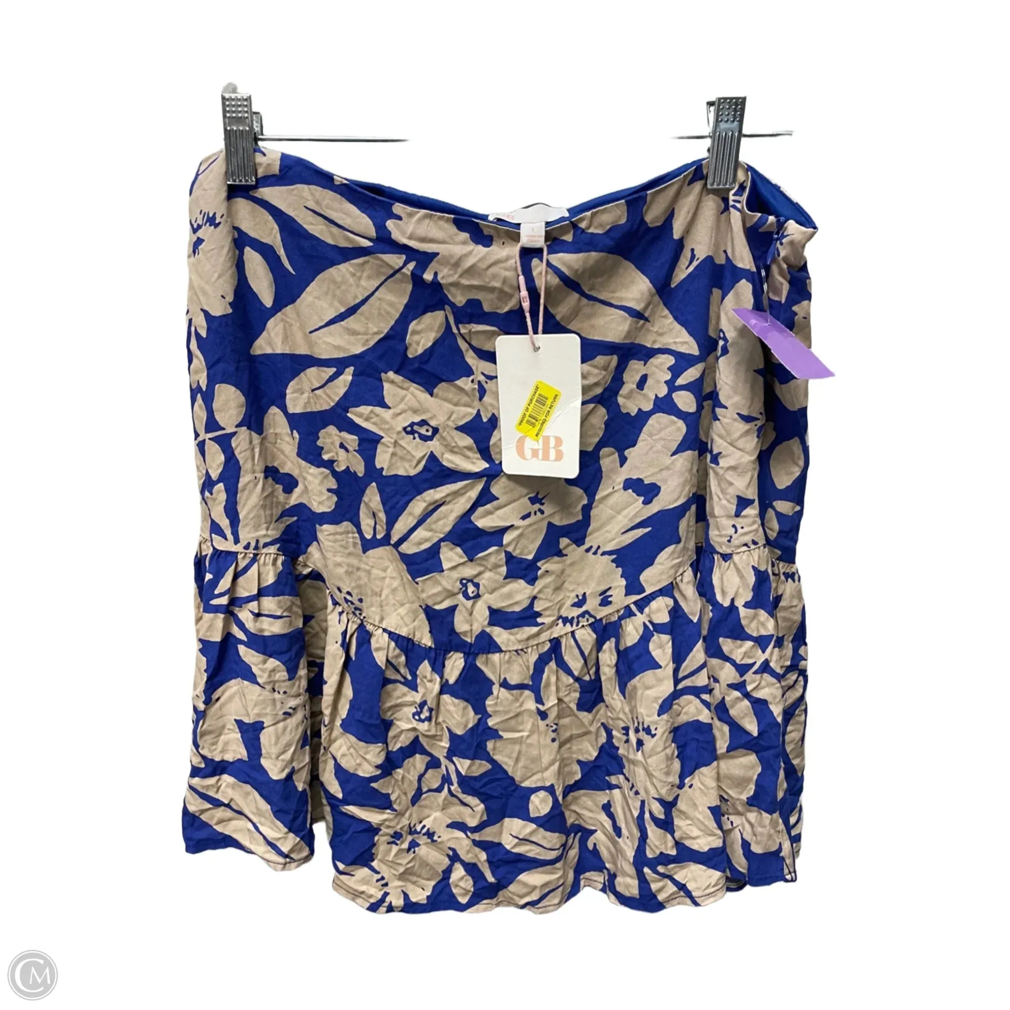 Skirt Mini & Short By Gianni Bianni In Blue & Tan. Size: 10
