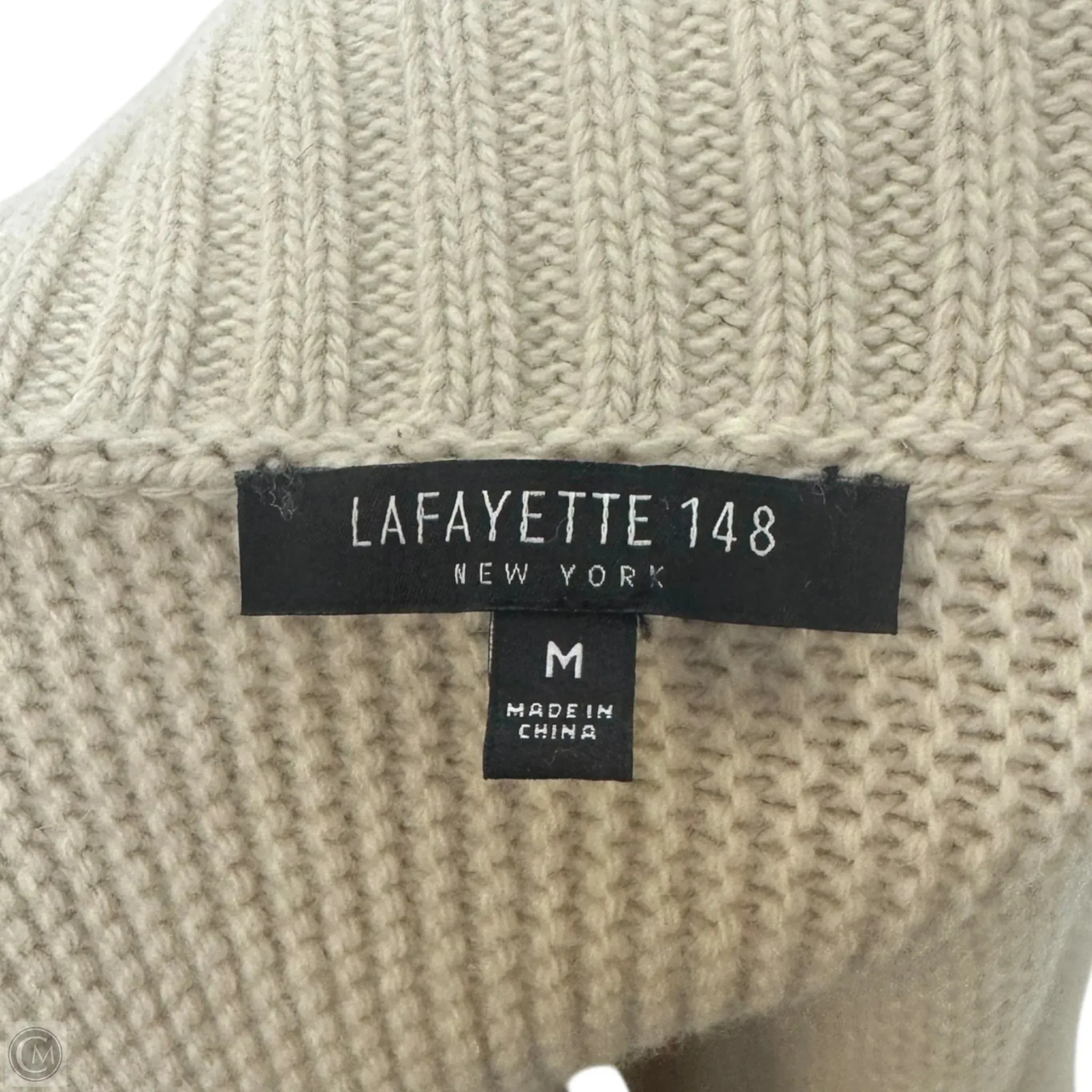 Wool & Cashmere Sweater Cardigan Designer By Lafayette 148 In Cream. Size: M
