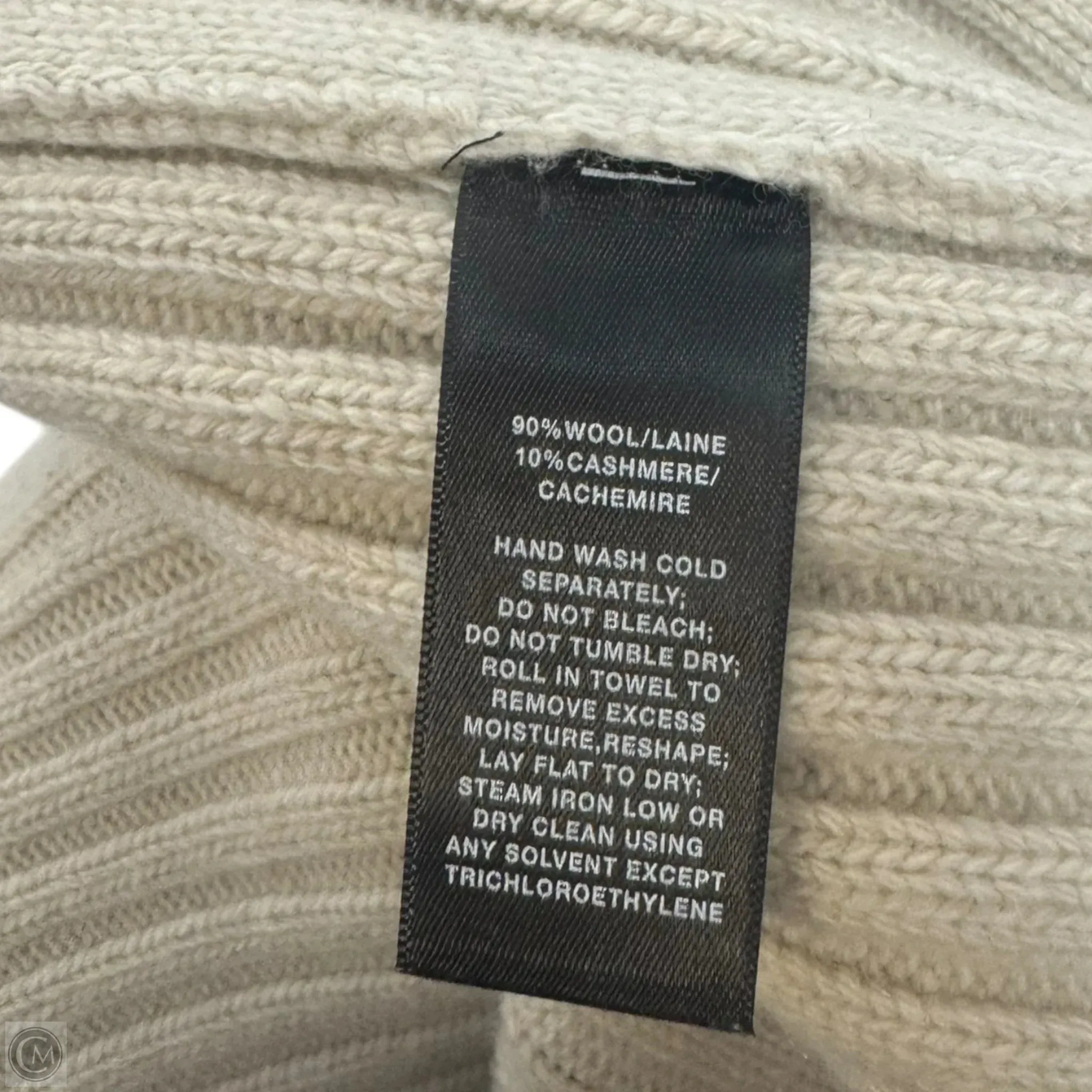 Wool & Cashmere Sweater Cardigan Designer By Lafayette 148 In Cream. Size: M