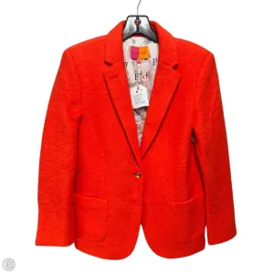 Wool Blend Blazer By Vilagallo In Orange. Size: 8