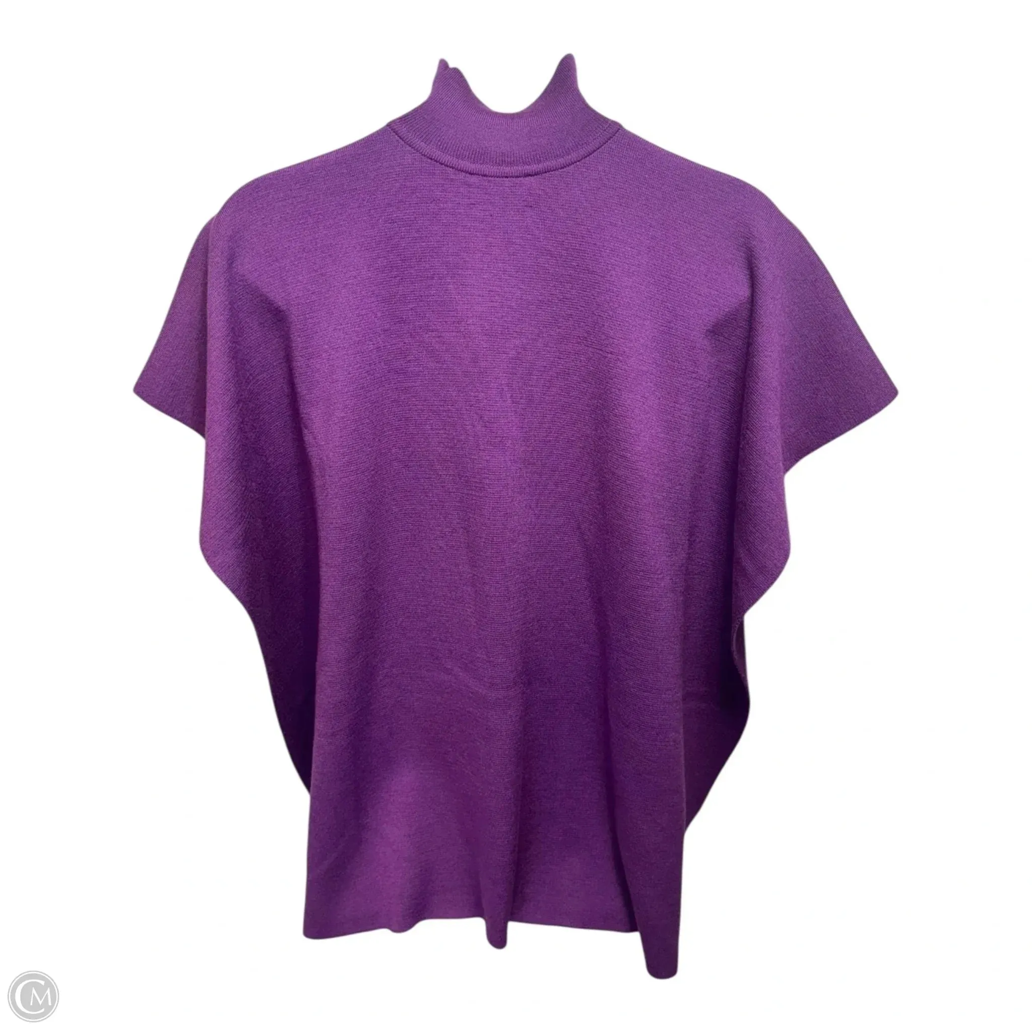 Wool Turtleneck Poncho By McCulley's In Purple. Size: Osfm